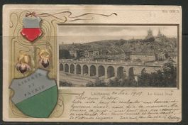 Carte P de 1901 ( Lausanne / Le Grand Pont )