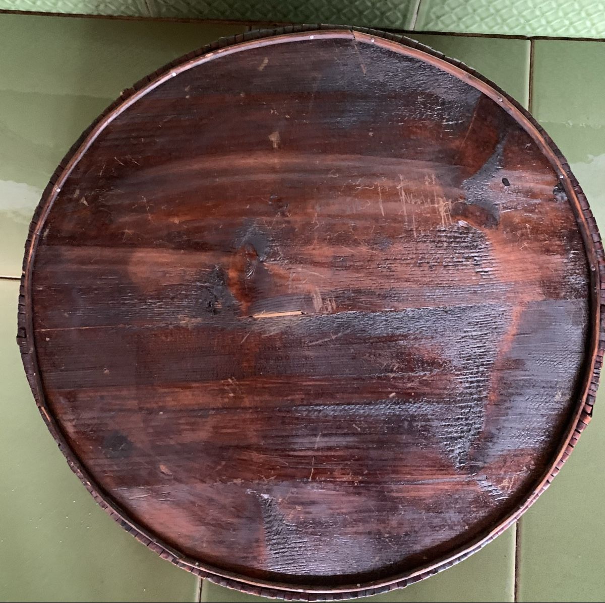 Plateaux: Antikes Serviertablett, Holz/Glas – D'occasion à Egg b. Zürich par ohtannenbaum 3