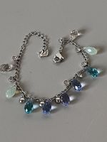 Swarovski Armband, blau-grün, Kristalle, Edelstahl