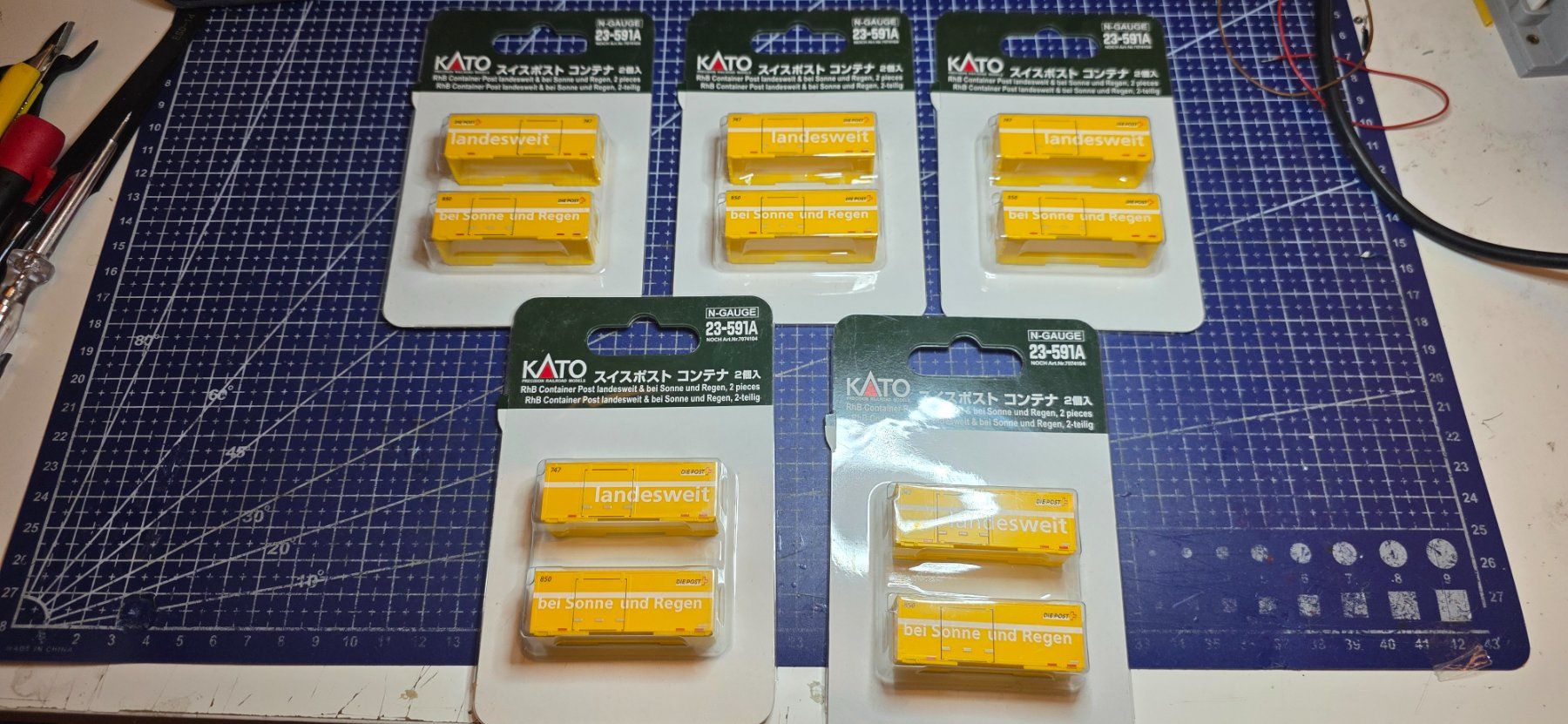 Kato Modelleisenbahnen: Kato 7074104 Container Post 747 & 850 5 stück – Neu und originalverpackt aus Hochfelden von Danizh0