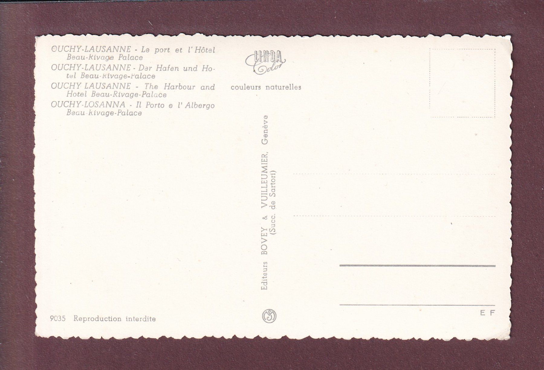 Cartoline postali: LAUSANNE - Ouchy - Petits bateaux – Usato da Pully venduto da nicecards 1