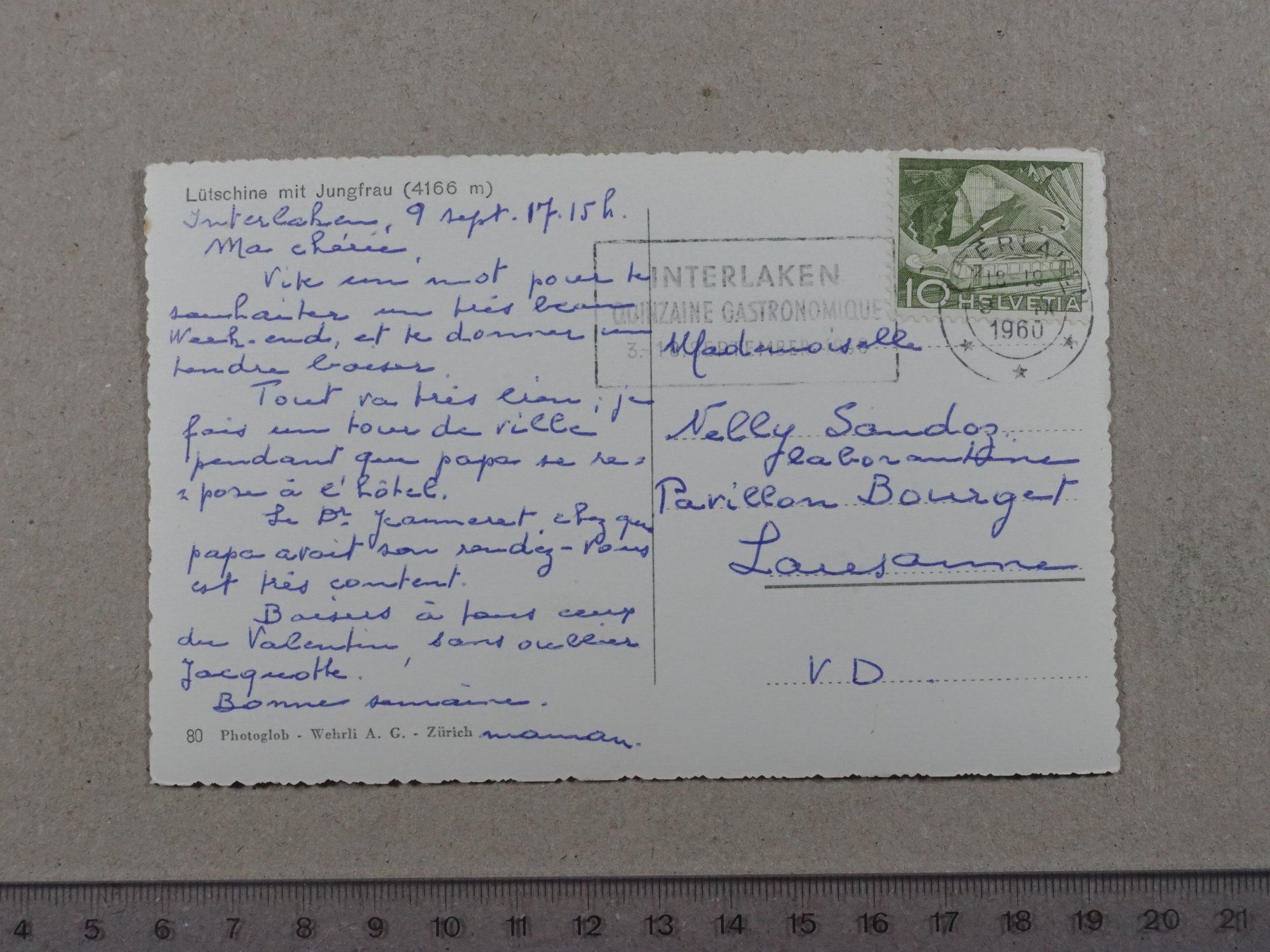Ansichtskarten: Lütschine, Jungfrau, 1960 – Gebraucht aus Lenzburg von fh1 1