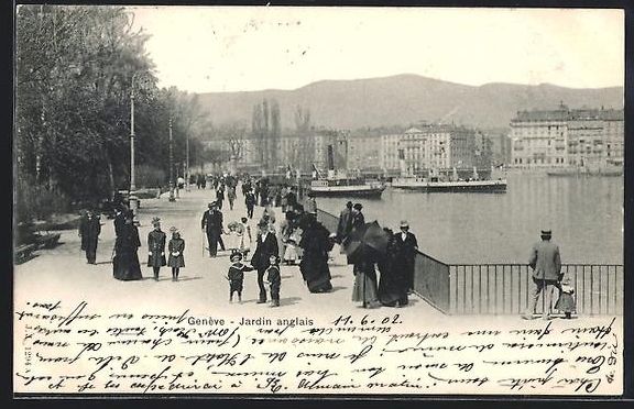 Cartoline postali: AK Genève, Jardin anglais, 1902 – Usato da Berlin venduto da bartko-reher