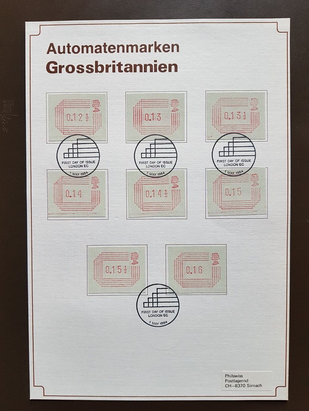 Tutti i francobolli: Grossbritannien - Automatenmarken – Usato da Stilli venduto da Mos1 2