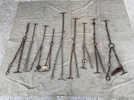 9 antike original Kuhketten