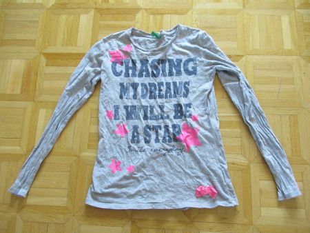 Graues Benetton Langarmshirt, Grösse XL (150)