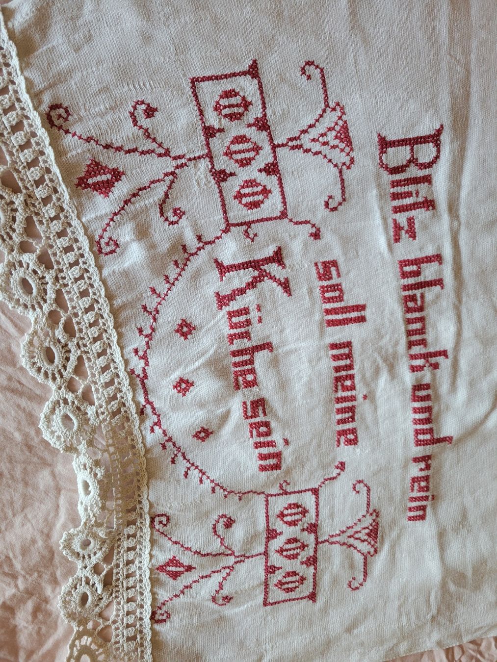 Altra biancheria da tavola: Chemin de table / napperon ancien en lin, fait main. – Usato da Bernex venduto da Dariafr 9
