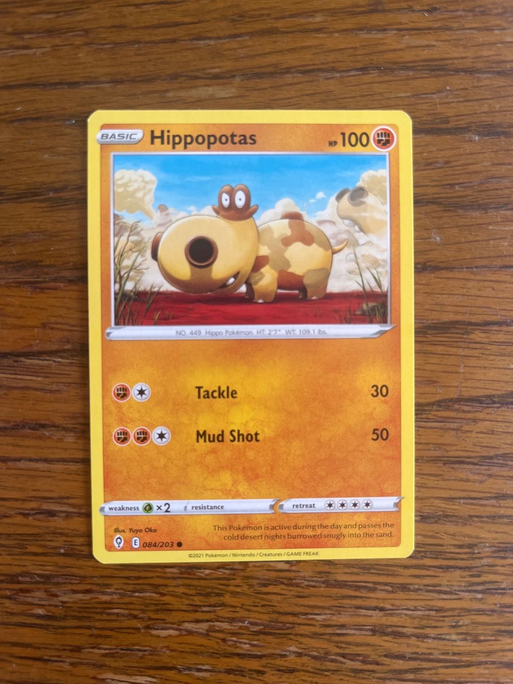 Pokémon Carte collezionabili: Carte Pokemon Hippopotas - Evolving Skies - EN – Usato da Vernayaz venduto da Darkfrost