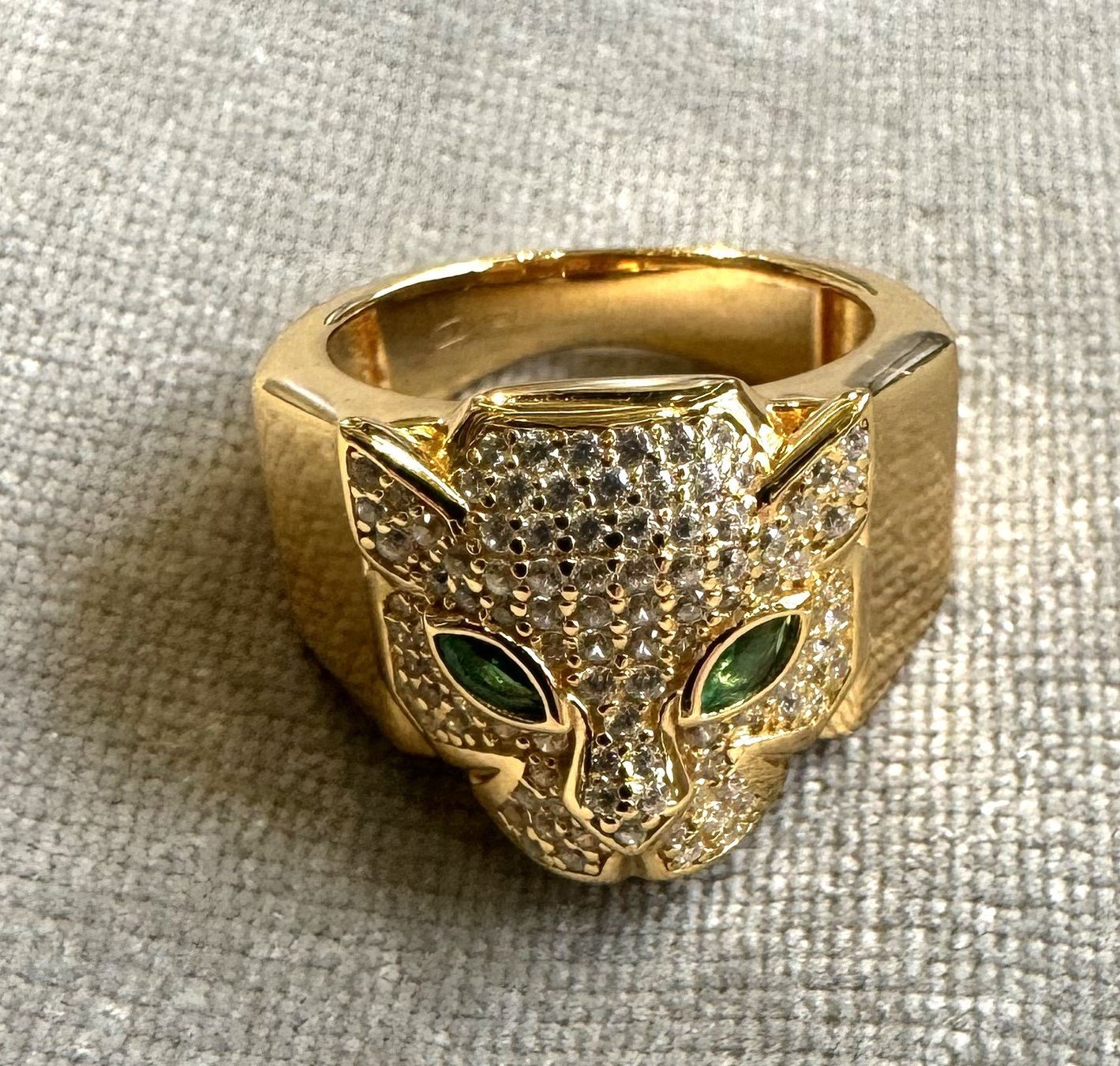 Anelli: Anello Pantera in acciaio dorato – Nuovo (secondo la descrizione) da Porza venduto da GioCa65 1