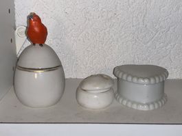 8x Porzellandose mit Deckel Pillendose Zahndose Schmuckdose