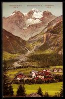 AK Kandersteg, Ortsansicht mit Blüemlisalphorn und Oeschinen