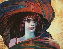 Ernst Fuchs     "Mädchen mit großem Hut"   GICLEE