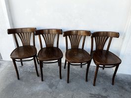 4er Set Vintage Beizenstühle Bistrostühle Thonet Stil
