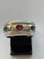 Ring Weisdgold /Diamanten /Edelsteine 18 Karat 12 Gramm