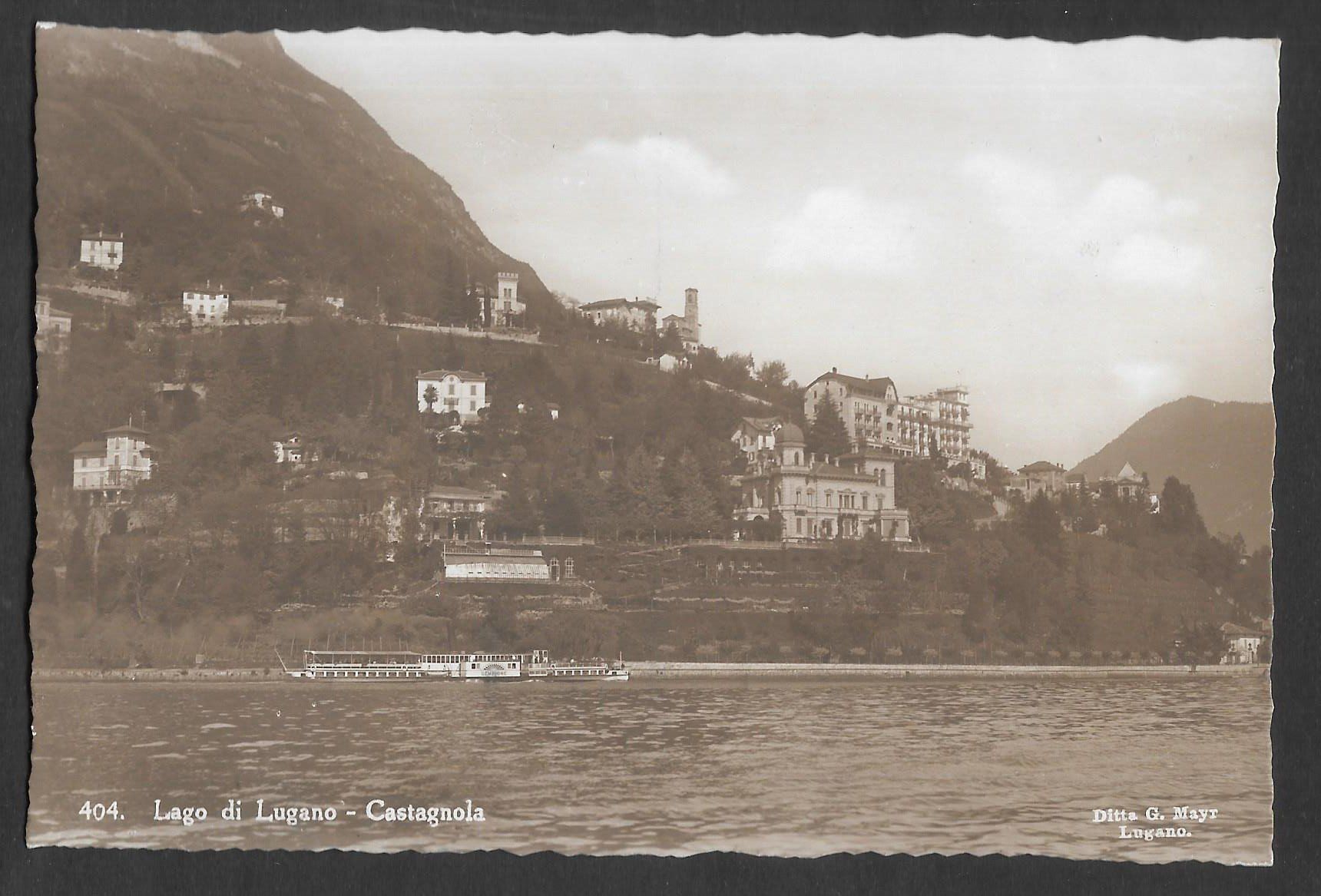 Ansichtskarten: Lugano - Castagnola Teilansicht mit Schiff – Gebraucht aus Olten von clotaldi
