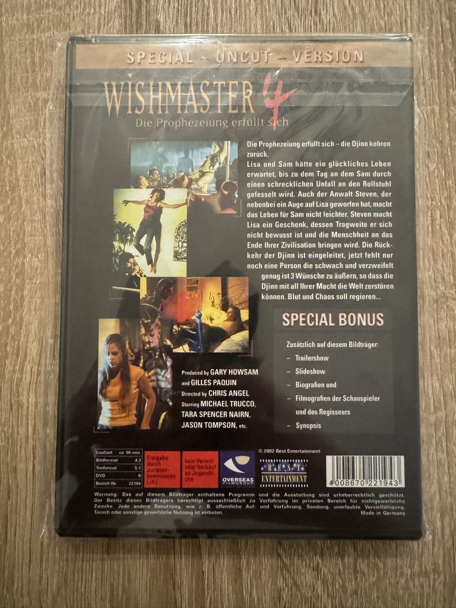 Tutti i DVDs: Wishmaster 4 DVD – Usato da Stein am Rhein venduto da ricks0r 1