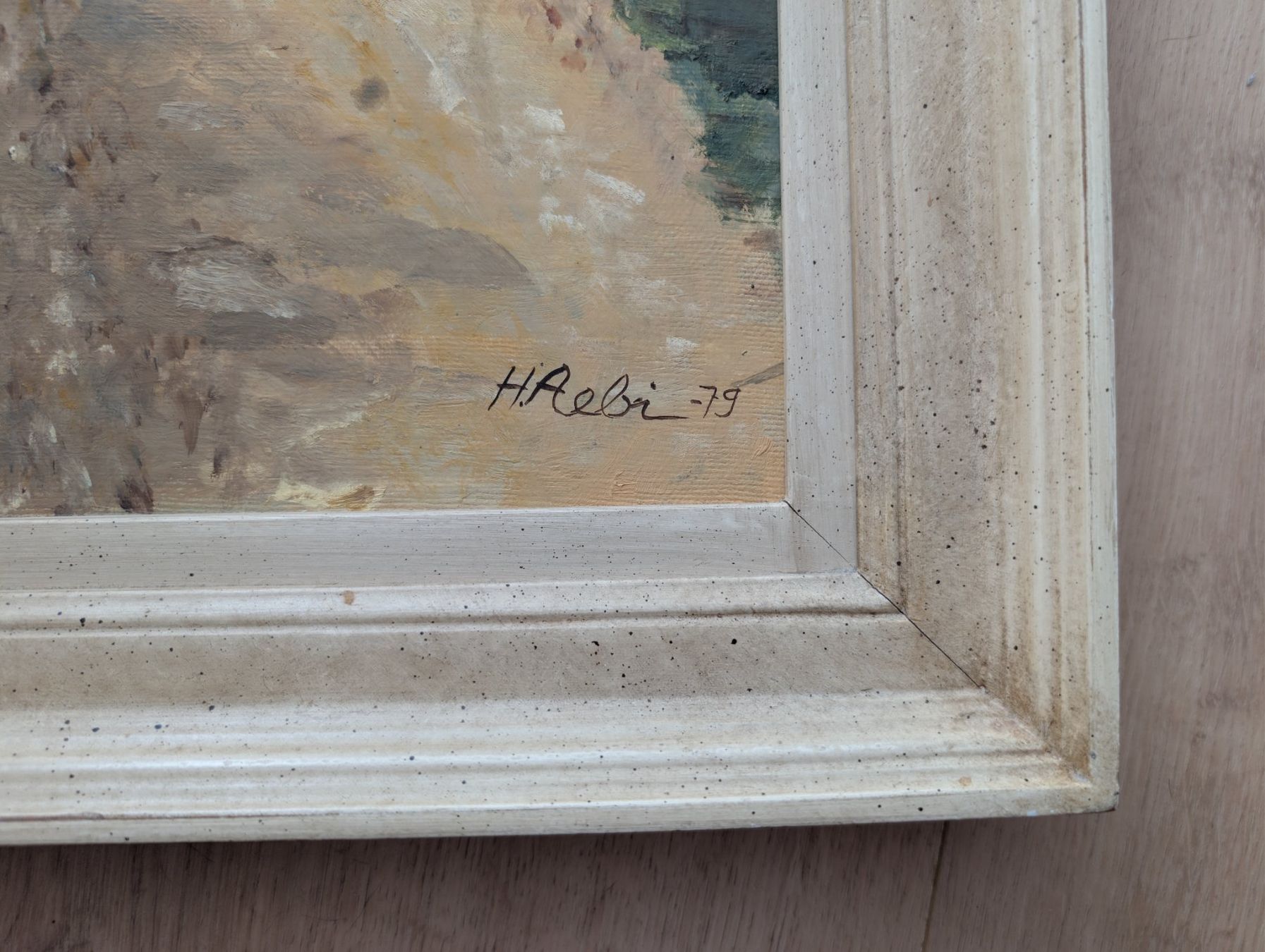 Dipinti: Gemälde Waldweg signiert H. Aebi 79 – Usato da Reinach BL venduto da Mrs.Minusch 2