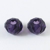 3 Glasschliffperlen 10x6mm lila indigo