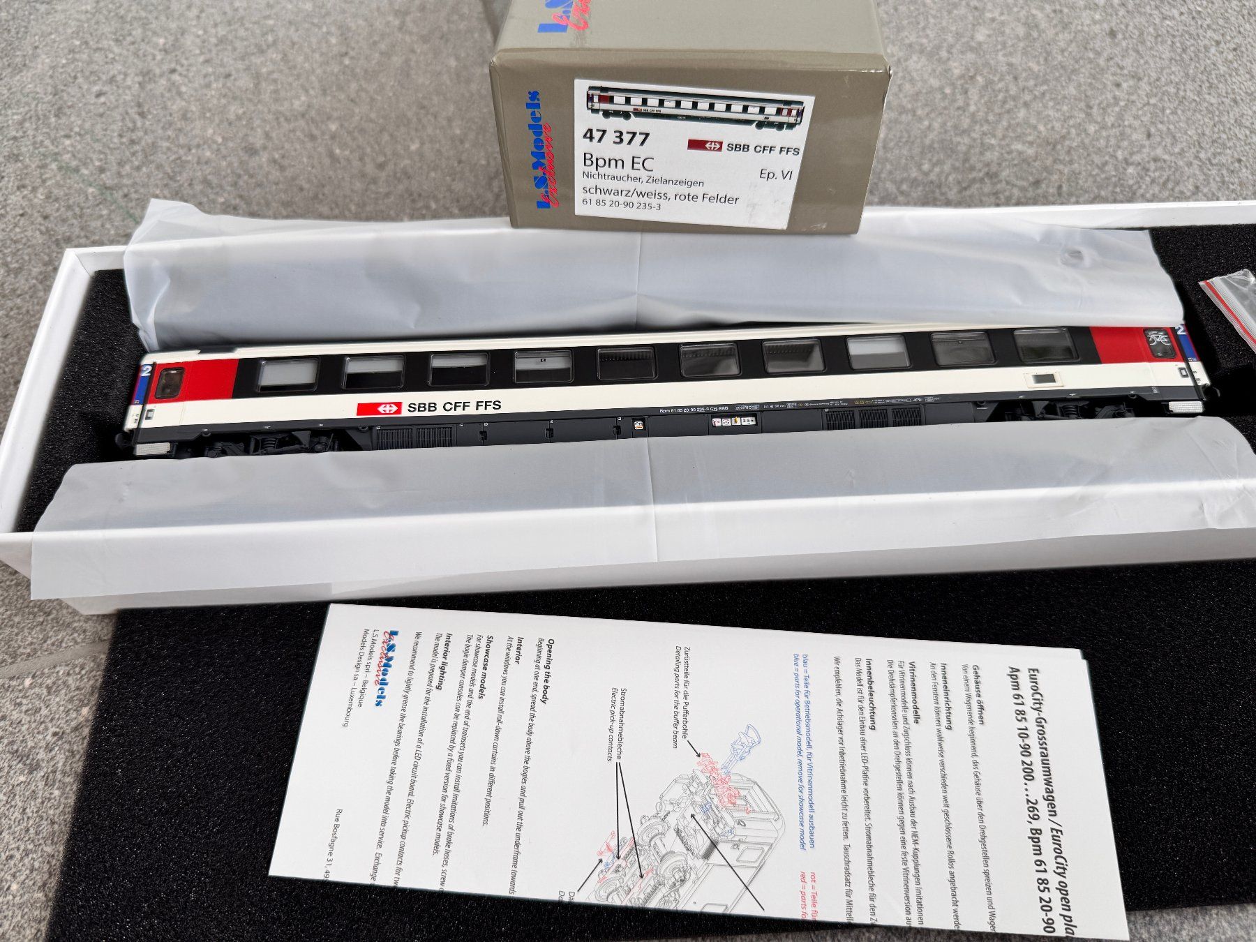 LS Models Modellini di ferrovie: LS Models 47377 SBB Bpm EC Personenwagen 2.Kl. – Usato da Basel venduto da szbdsfrjs 7