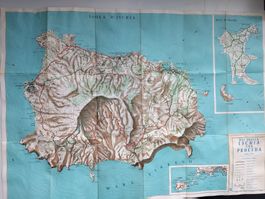 Karte der Inseln Ischia und Procida 1977 vintage