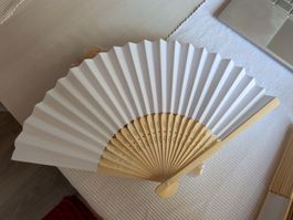 20 Fächer Holz Papier weiss