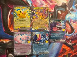 5 Pokemon EX Karten 30th Anniversary Set