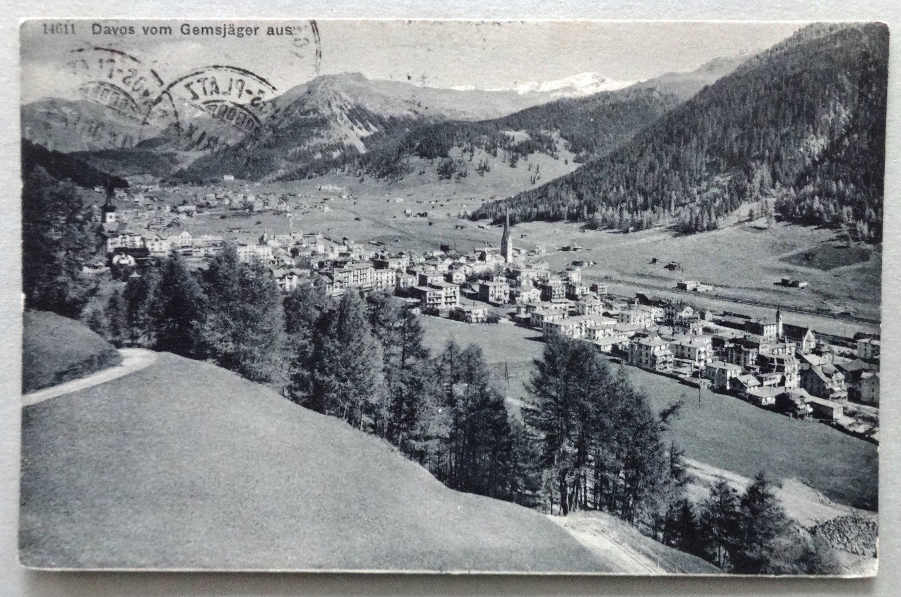 Cartoline postali: Davos vom Gemsjäger aus – Usato da Fétigny venduto da Billy2miny