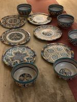 6 assiettes et 6 bols de Fès signés Naji