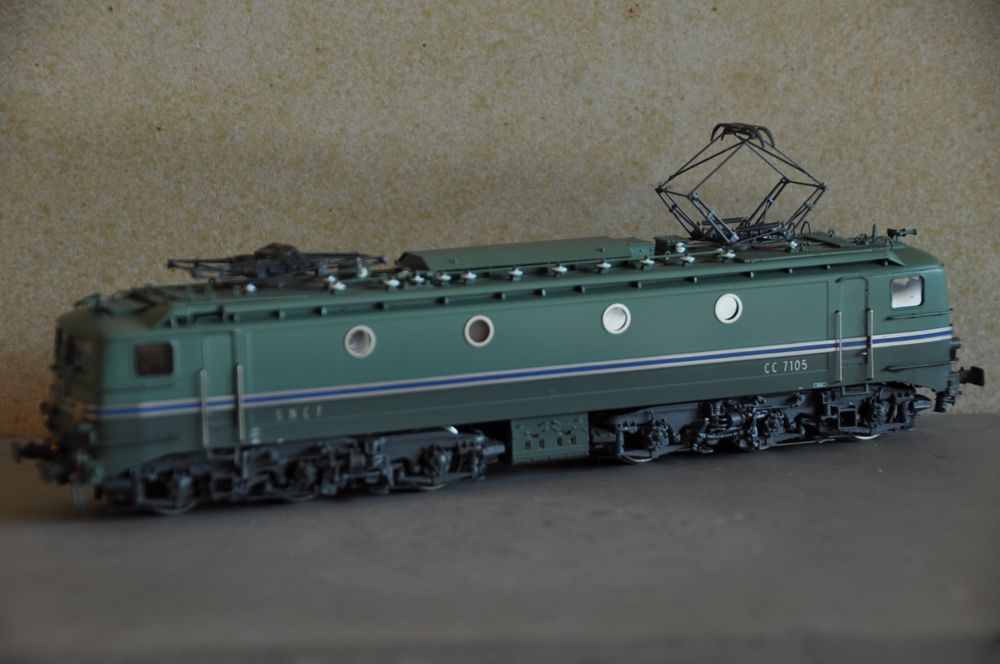 Locomotive Lemaco HO CC 7105 SNCF Bicolore - Laiton - Édition Limitée 1993