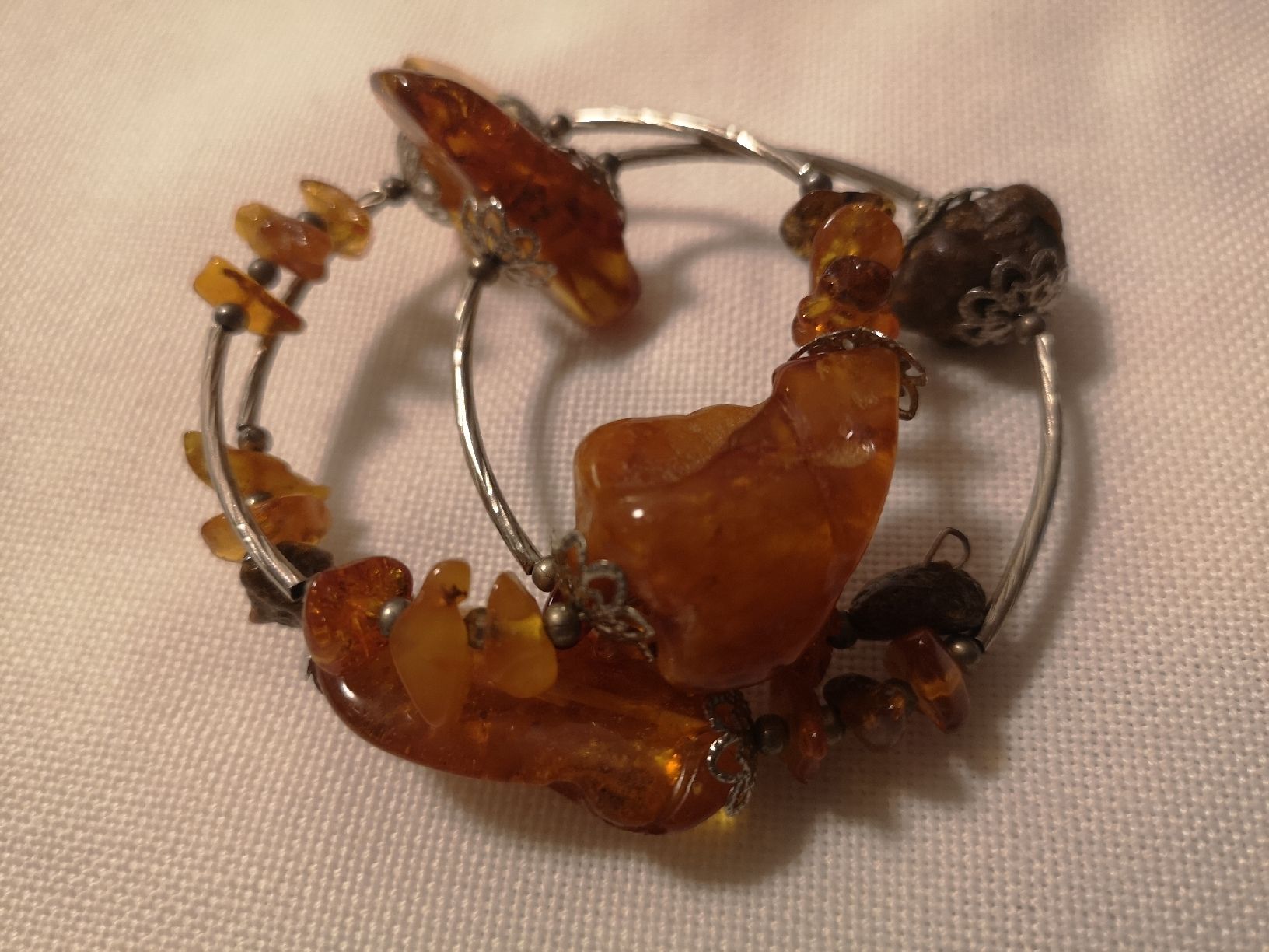 Bracciali & Braccialetti: Armband aus echtem baltischem Bernstein, versilbert – Usato da Dietikon venduto da aro_mr6l 1