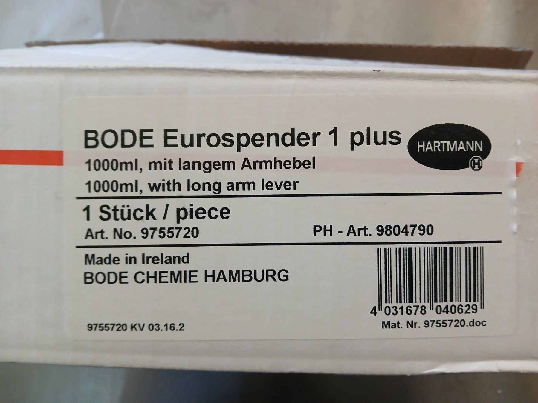 Pulizia & Igiene: BODE Eurospender 1 plus 1000ml Langarm neu ovp – Nuovo e nell'imballaggio originale da Eggenwil venduto da wydl 2