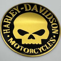 Harley Davidson Skull Totenkopf Emblem Logo Schild Alu 3D