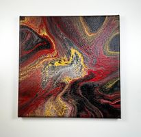 Acryl-Flüssigmalerei, quadratisch