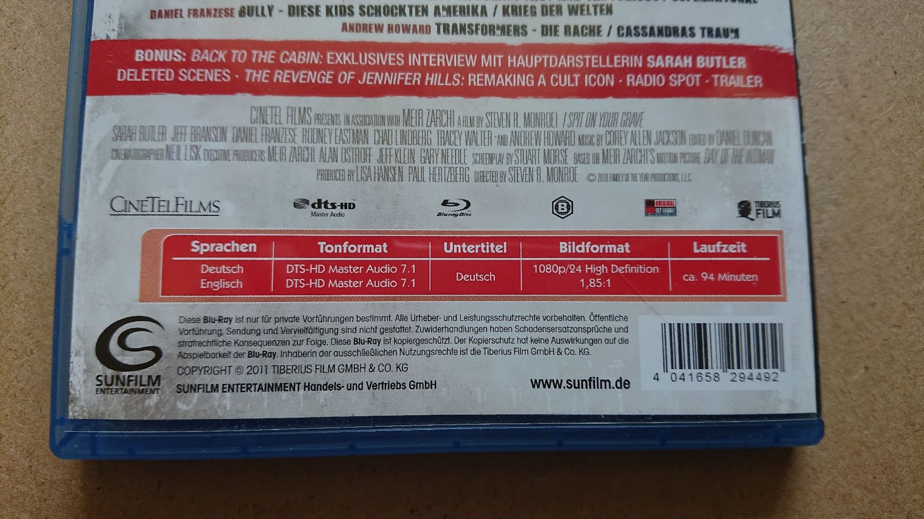 Tutti i DVDs: I Spit On Your Grave Blu-ray  – Usato da Chur venduto da FreakofRarity 2