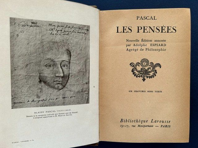 Bücher: Pascal, Les Pensées, Larousse 1926, schönes Exemplar – Gebraucht aus Bern von oregonzwei 4