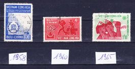 lot 3 timbres -  Sud Vietnam - 1958-65 - Obl.