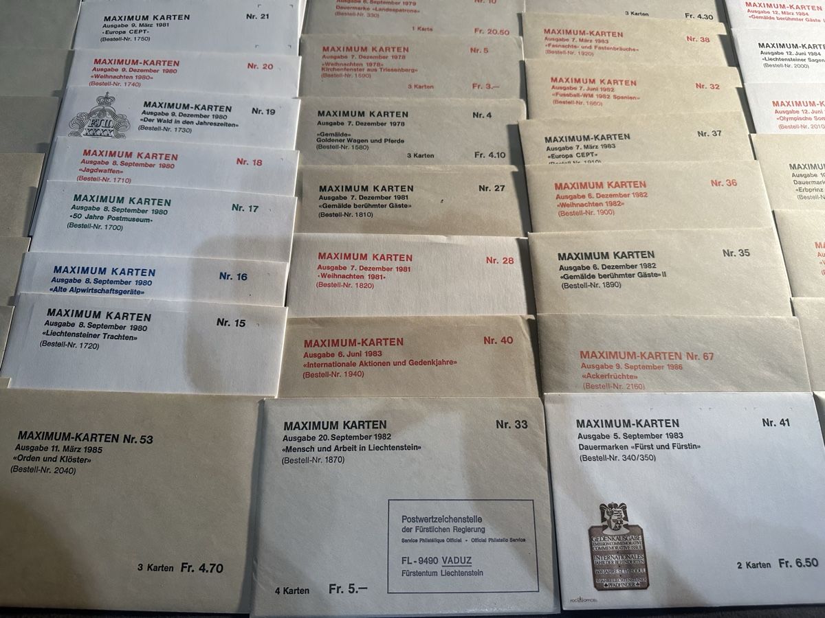 Alle Briefmarken: XXL Sammlung Maximum Karten Lichtenstein FL – Gebraucht aus Stettfurt von 2442 9