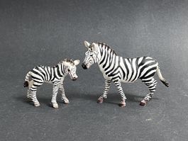 Schleich Zebra Stute und Fohlen, Top pZustand