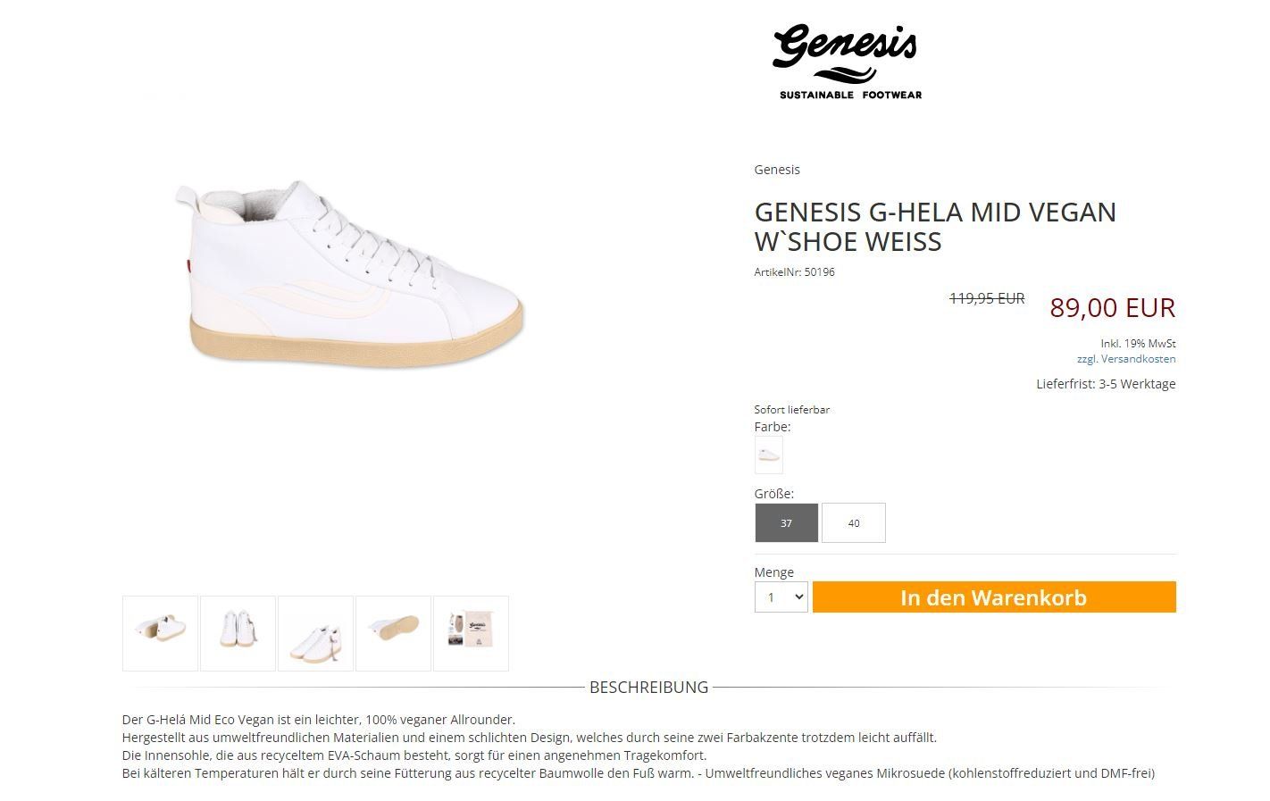 Scarpe da donna: Genesis Sneaker aus nile Gr.38 – Nuovo e nell'imballaggio originale da Melchnau venduto da BarbaraD01 1