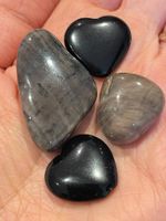Naturstein Set Versteinertes Holz / Obsidian