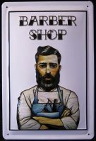 Blechschild 3D-BARBER SHOP