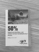 50% Rabatt für 1 Person Luftseilbahn Wasserfallen