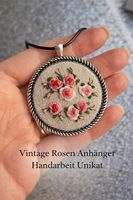 Vintage Rosen Anhänger Handarbeit Unikat