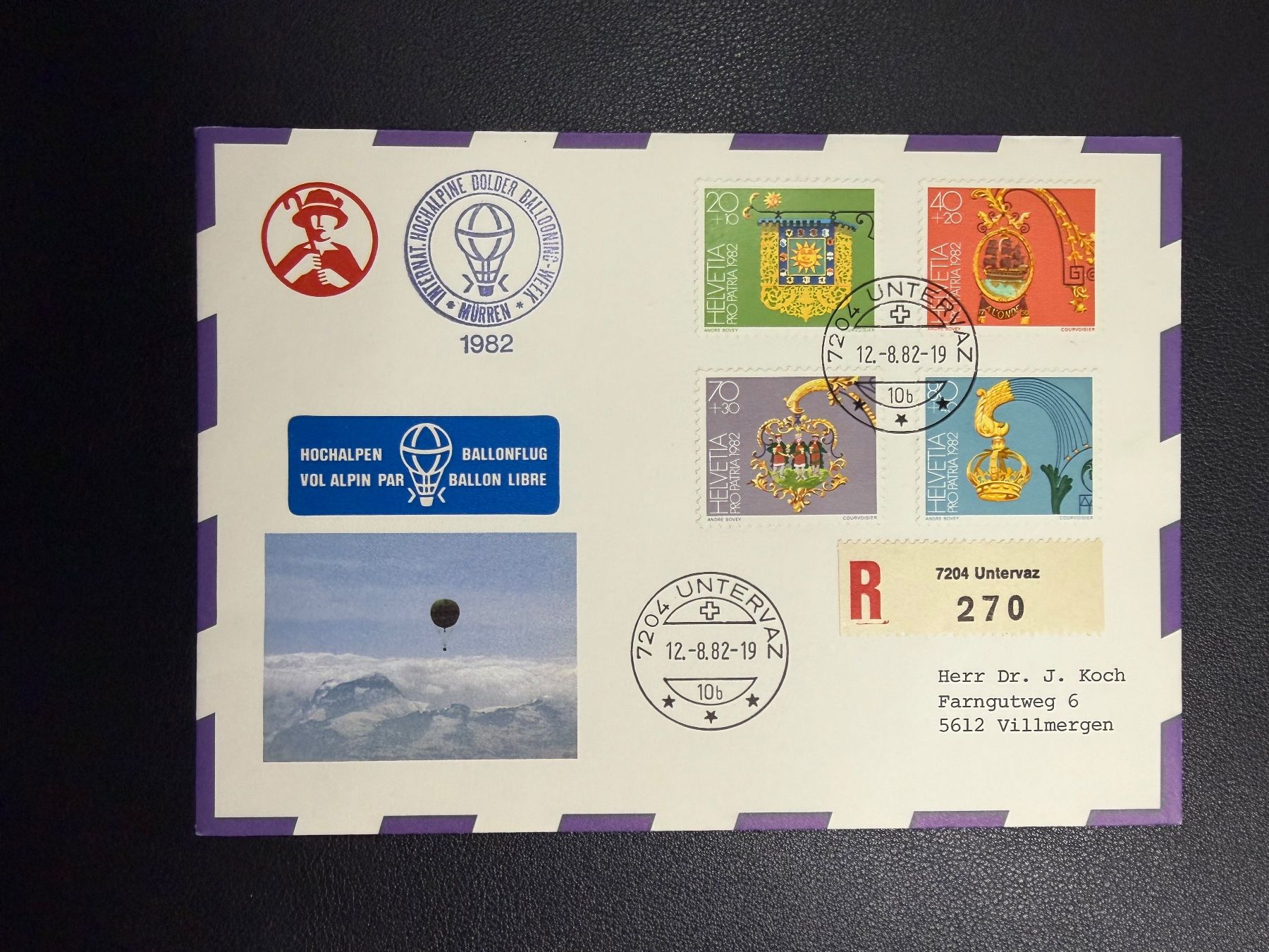 Tutti i francobolli: Hochalpen Ballonflug 1982 – Usato da oberrüti venduto da jeanmei