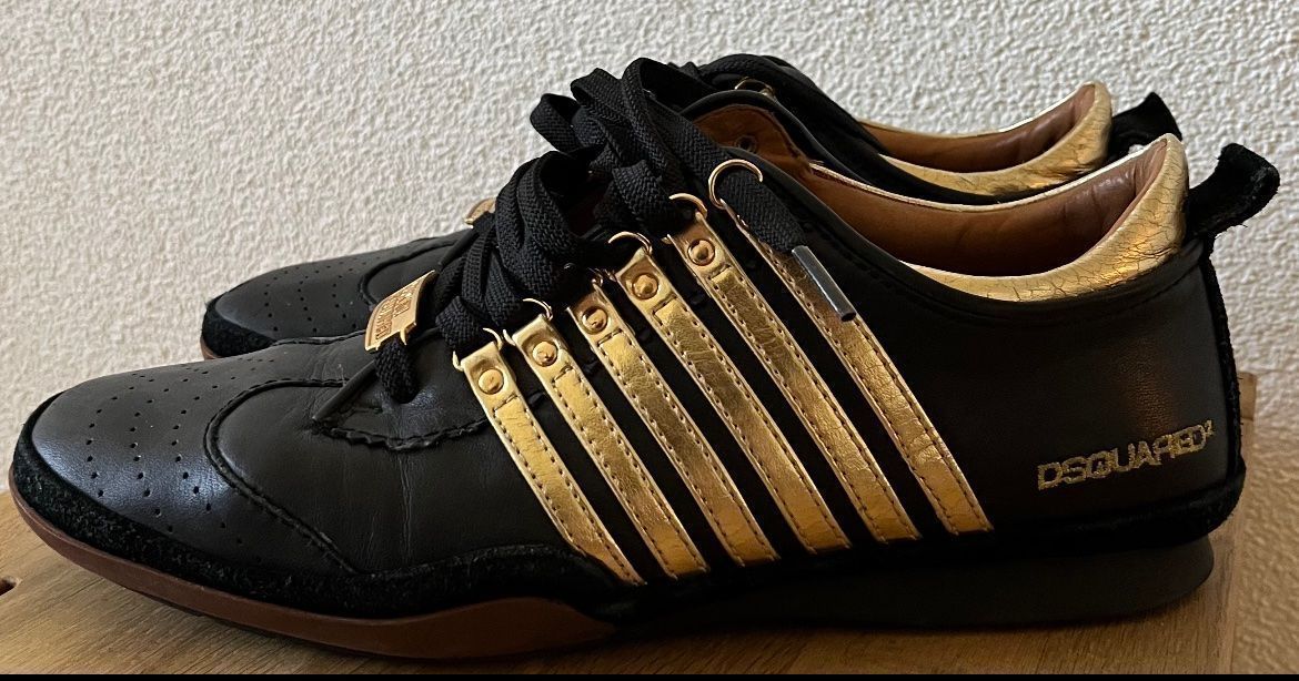 Dsquared2 Scarpe da uomo: Dsquared2 Sneaker - Schwarz/Gold - Grösse 46 – Usato da Lüchingen venduto da mag_8r9c 1