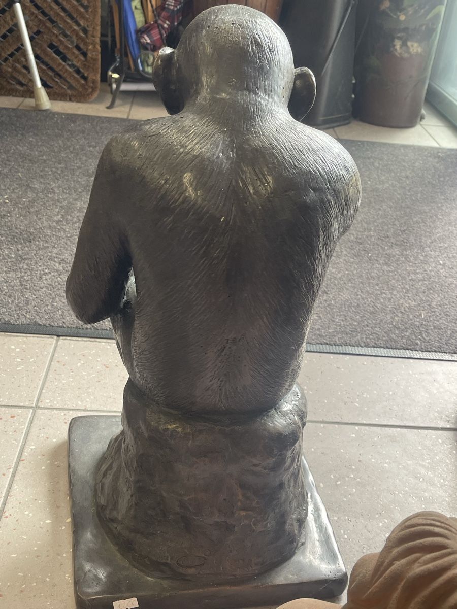 Figuren: Bronzefigur Denker Affe – Gebraucht aus Oberwil BL von dyl_htk9 1