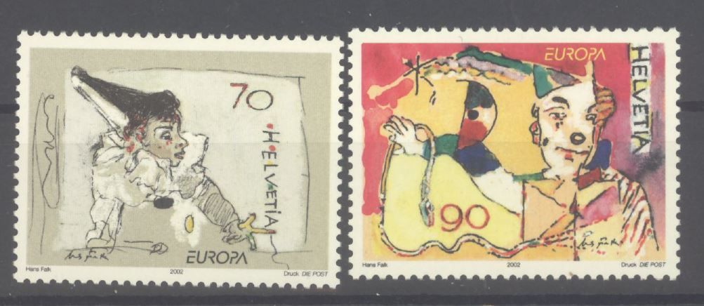 Tutti i francobolli: 2002, Europa, Clowns ** – Usato da Willisau venduto da Vollstempel