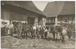 LANDWIRTSCHAFT/MILITAER 1920 mit Pferd, Fourier+Pöstler