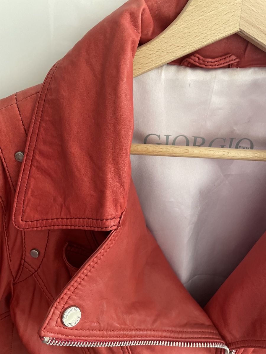 Jacken: Veste cuir Giorgio orange – Gebraucht aus Montagny-la-Ville von Sissi-Sissi 1