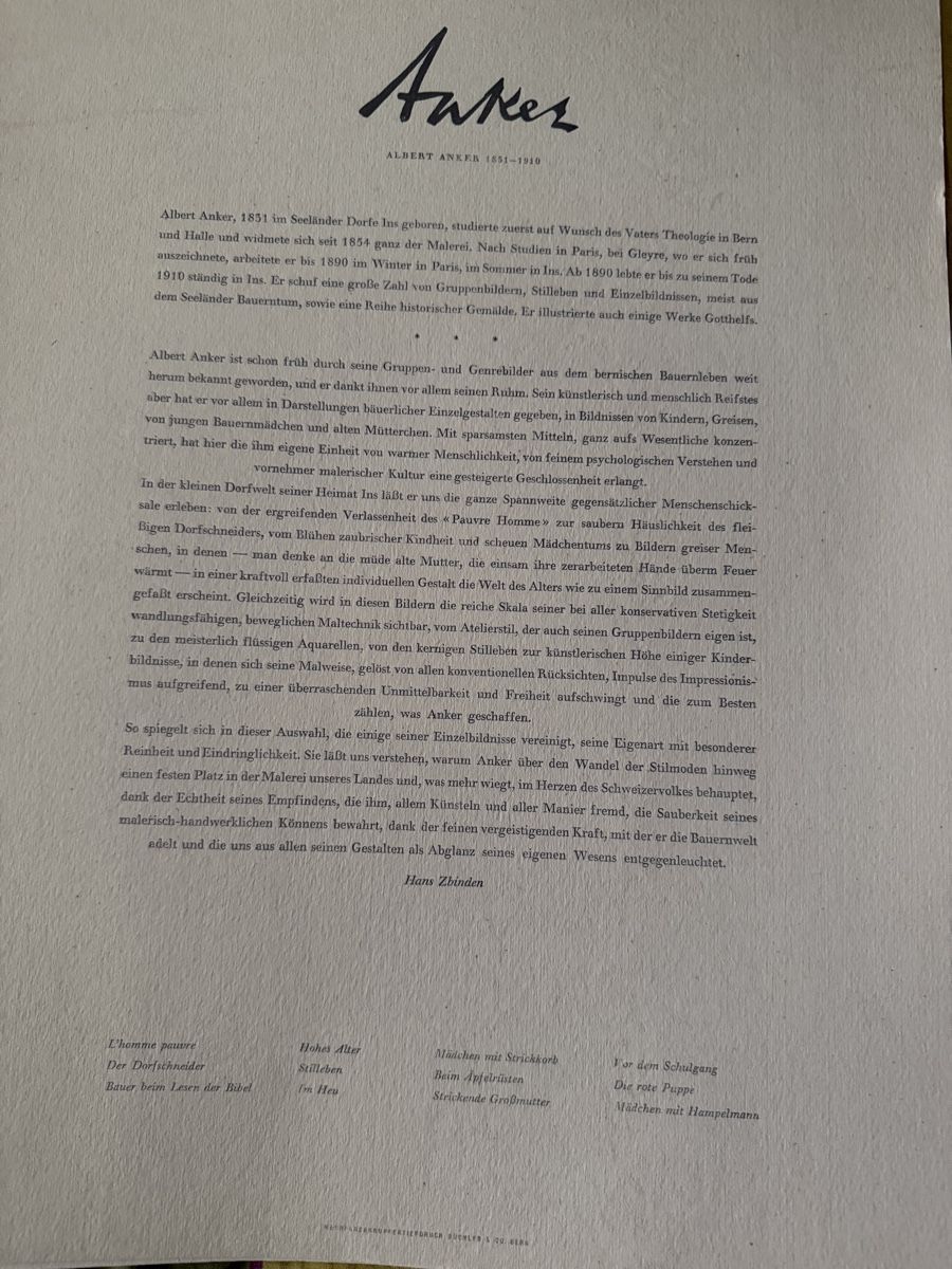 Libri: Albert Anker Drucke, 10 Stück. Wie Bilder – Nuovo (secondo la descrizione) da Libingen venduto da Wisli 1